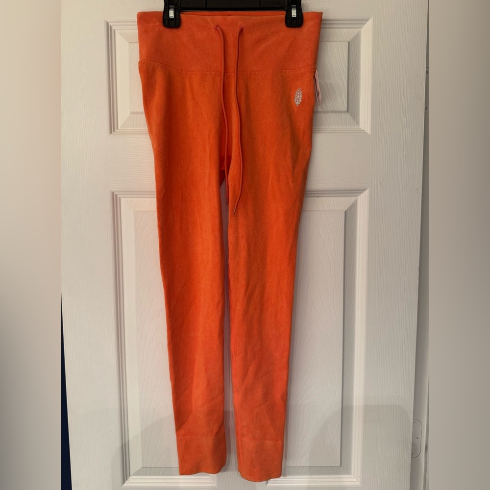 Free People Movement Mandarin Red Orange W/Drawstring Leggings Size Medium/Large - Picture 4 of 13